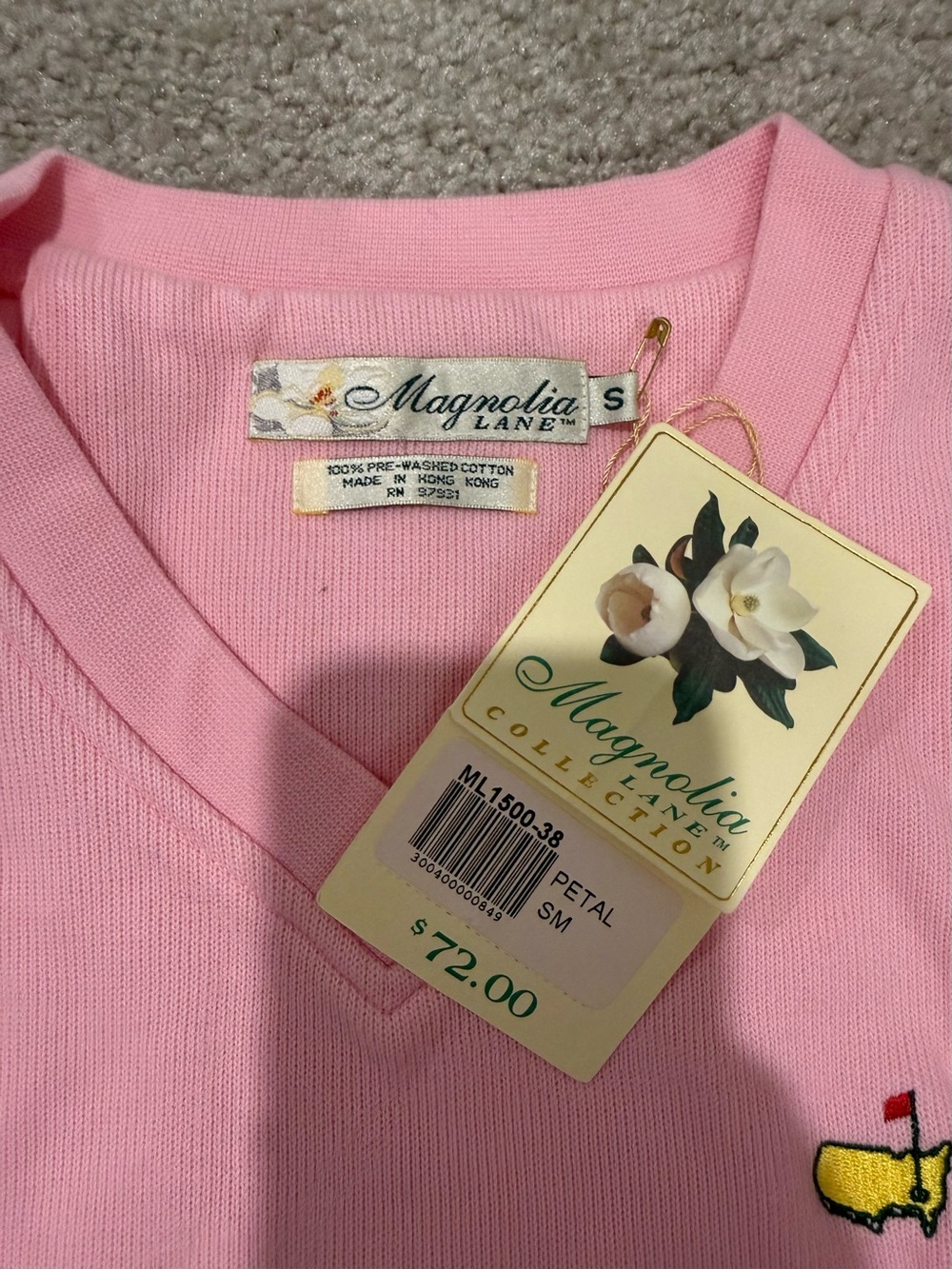 Magnolia masters Augusta Petal Pink V-Neck Sweater